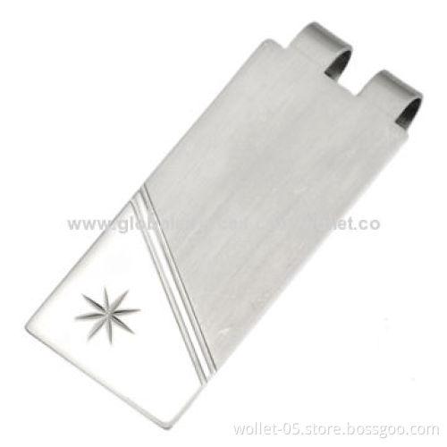 High-quality stainless steel money clip for promotional gifts, accept customization